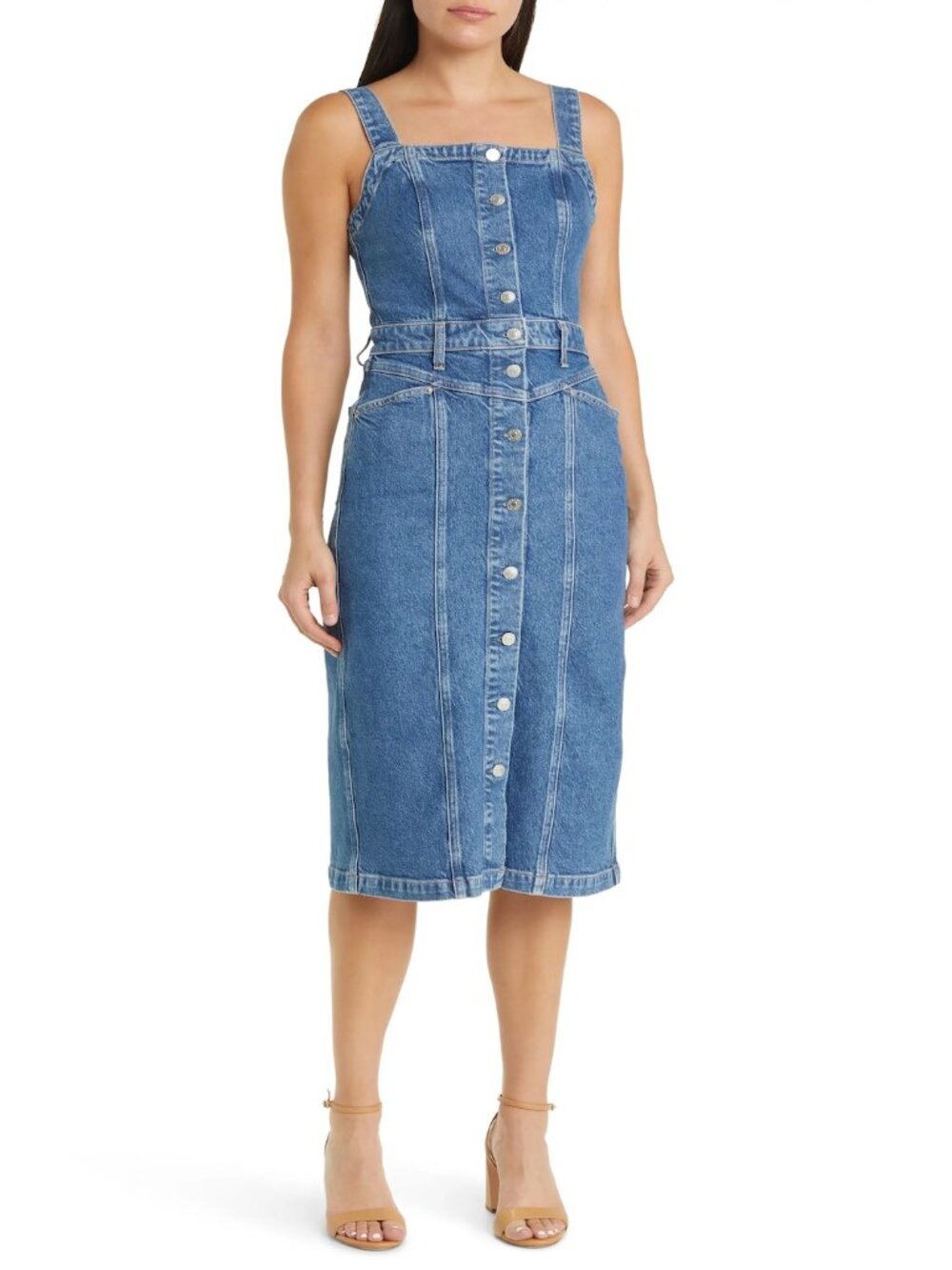 Rails Malibu Denim midi dress size L.
